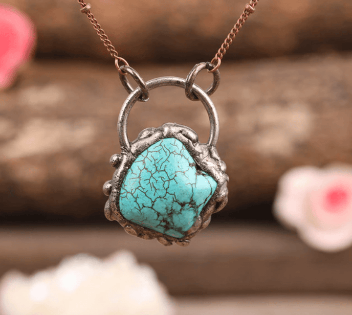 Olivenorma Natural Irregular Turquoise Necklace - Turquoise - image 0