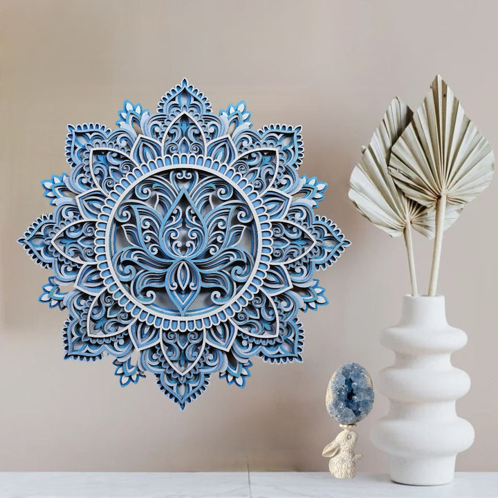 Olivenorma Blue Lotus Mandala 3D Painting Wall Decor - image 5