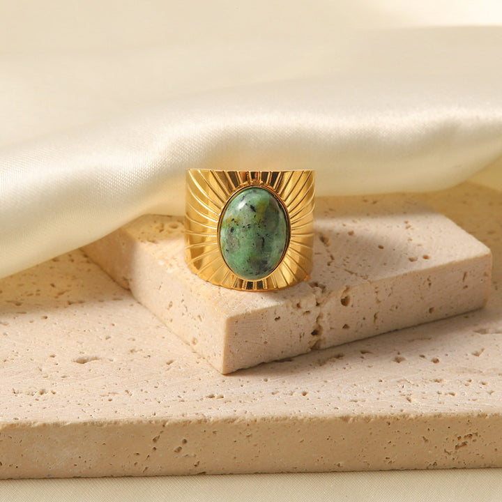 Olivenorma "African Turquoise Majesty" Wide African Turquoise Ring - African Turquoise - image 0