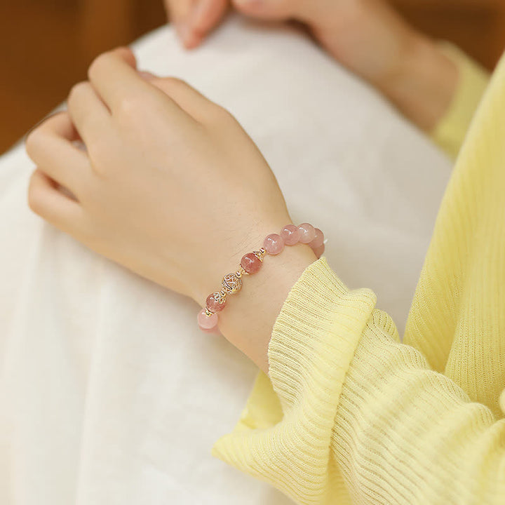 Strawberry Quartz Love Gemstone Bracelet - image 1