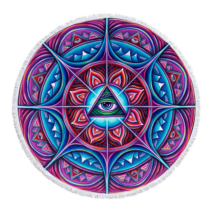 Olivenorma Evil Eye Hamsa Round Beach Towel Tapestry - image 12