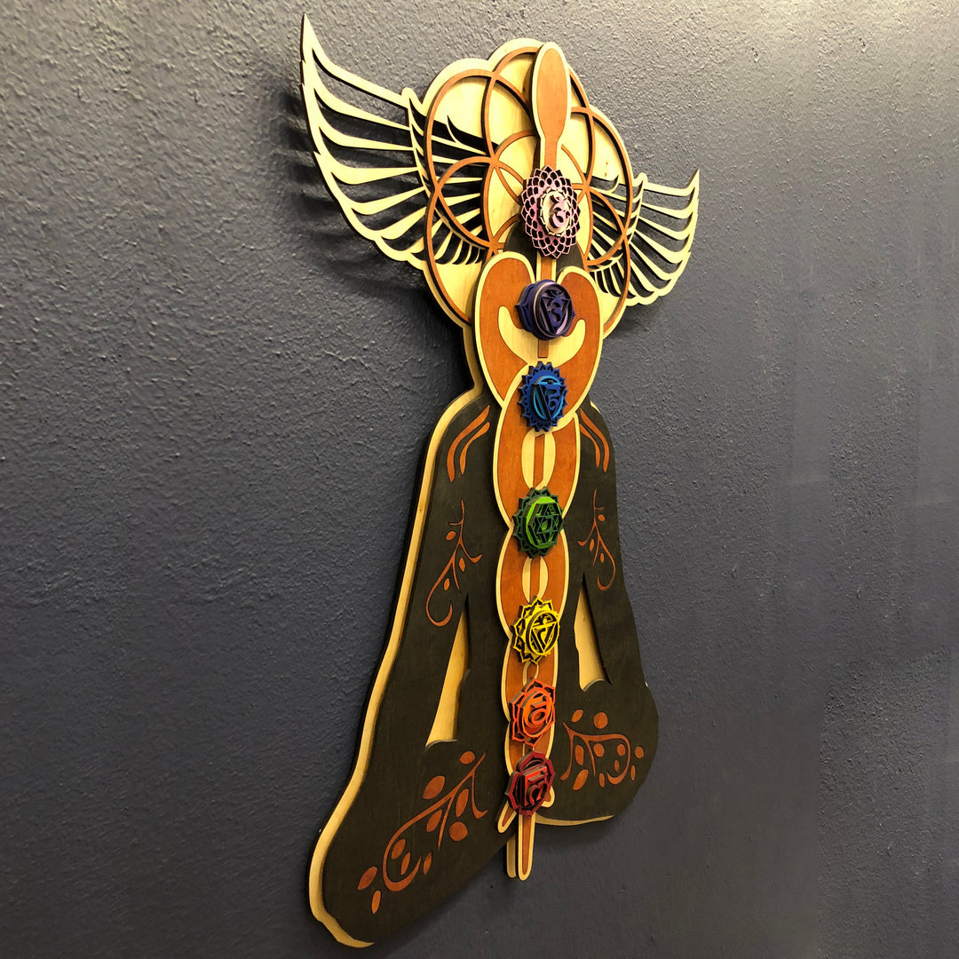 Olivenorma Kundalini Chakra Hand Painted Wood Stained Wall Decor - image 16
