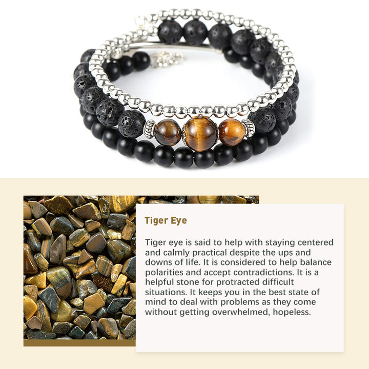 Natural Crystal Protection Stone Bracelet - Tiger Eye - image 1