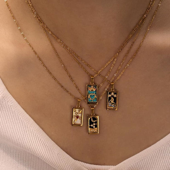 Olivenorma "Sun Lovers Star Moon" Tarot Cards Sign Necklace - image 8