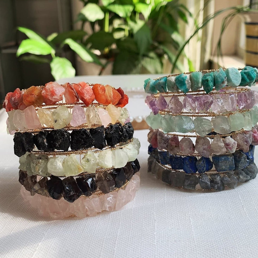 Olivenorma Natural Crystal Gravel Beads Wire Wound Bracelet - image 26