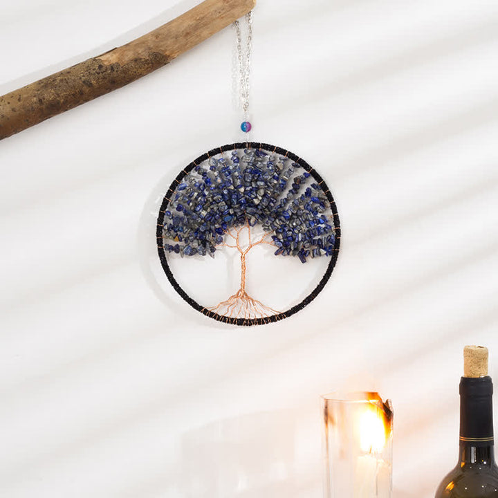 Tree of Life Crystal Suncatcher Dream Catcher - Lapis Lazuli - image 0