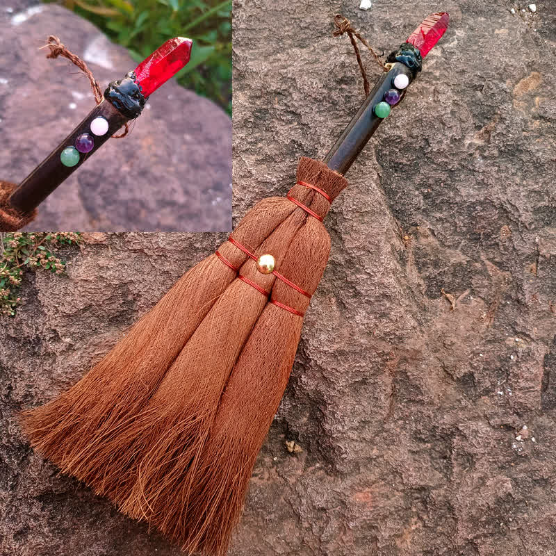 Olivenorma Natural Crystal Magic Broom Ornament - Red Quartz - image 11
