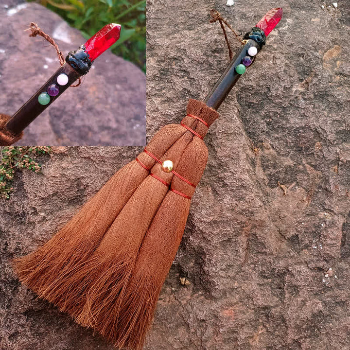 Olivenorma Natural Crystal Magic Broom Ornament - Red Quartz - image 11