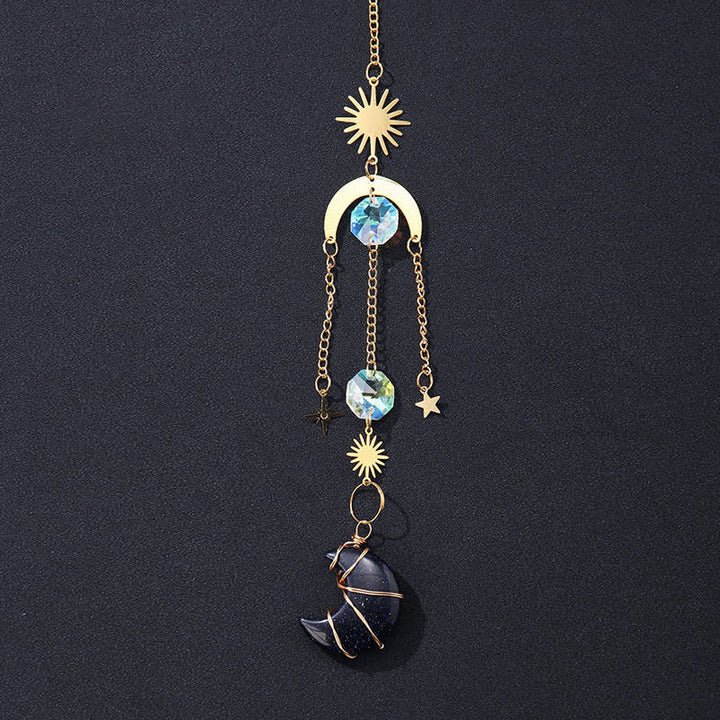Sun And Moon Crystal Handmade Gemstone Ornament - Blue Sandstone - image 9