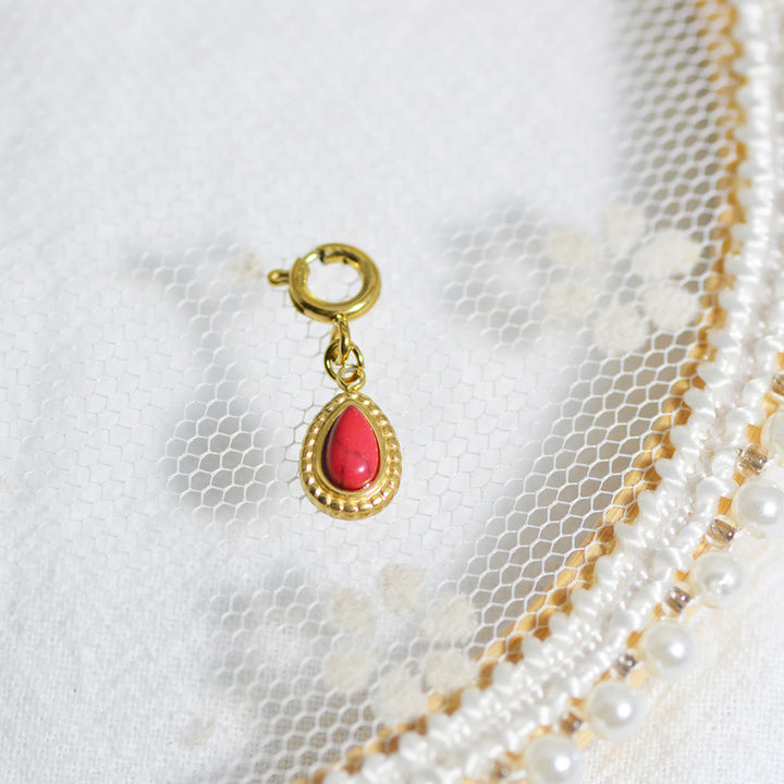 Olivenorma Geometric Round Or Water Drop Crystal Gold Pendant Necklace - Red Turquoise - Necklace #5 - image 37