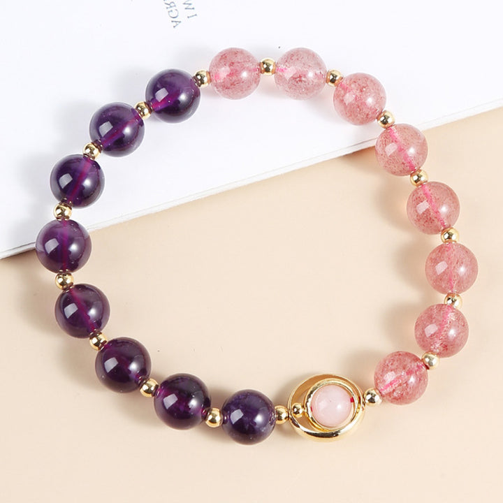 Rose Quartz With Amethyst Healing Bracelet - Amethyst&Rose Quartz - image 0