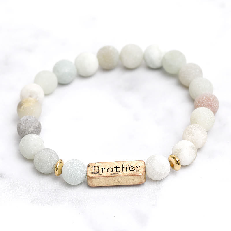 Olivenorma Natural Gemstone Brother Engraving Bracelet - image 9
