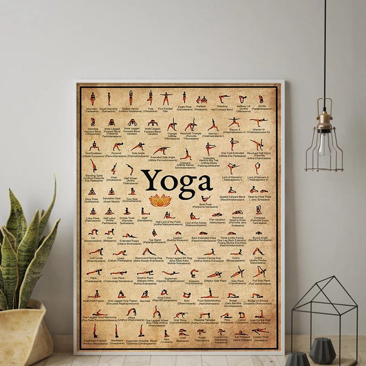 Olivenorma Gym Yoga Chart Pose Home Poster - image 6