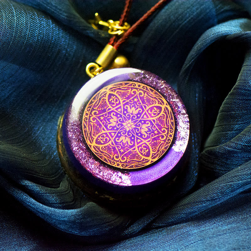 Olivenorma Mandala Sound Amethyst Geometric Totem Pendant Orgone Necklace - Orgone Necklace - image 0