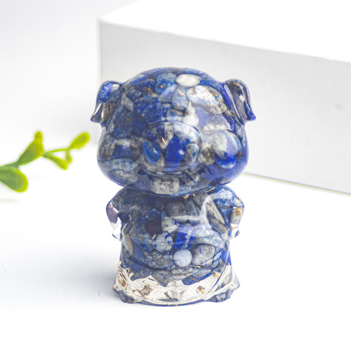 Olivenorma Piggy Lucky Gemstone Decoration - Lapis Lazuli - image 1