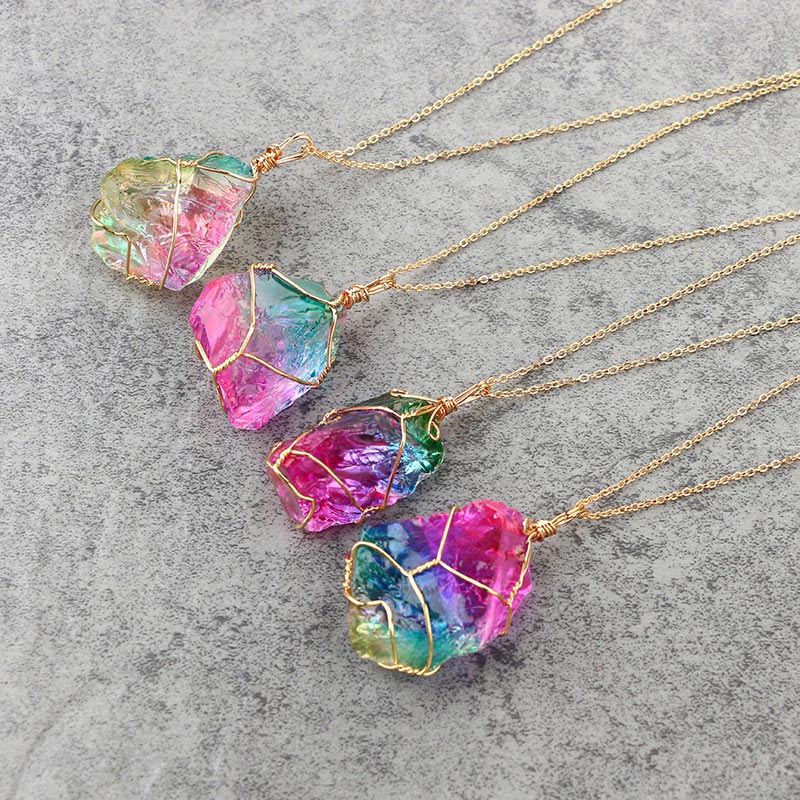 Olivenorma Vintage Fluorite Gemstone Necklace - image 3