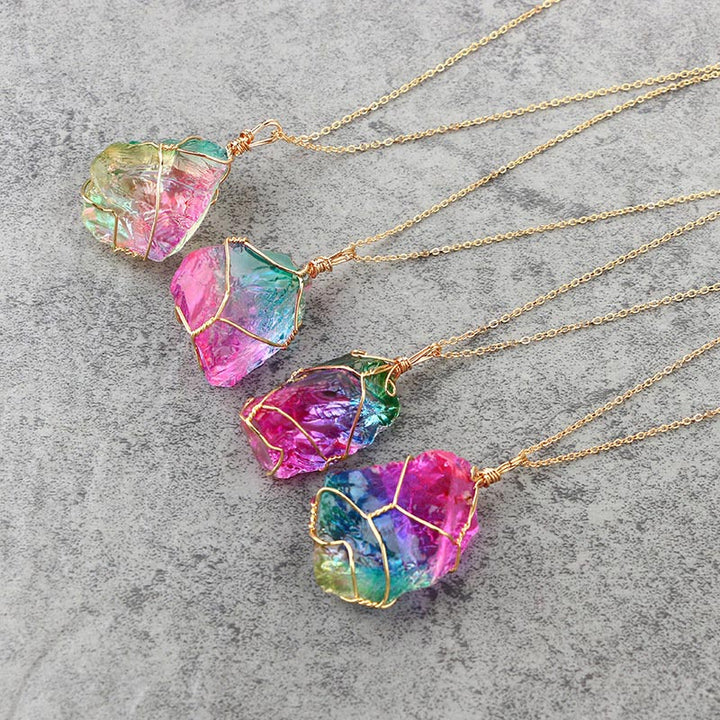 Olivenorma Vintage Fluorite Gemstone Necklace - image 3