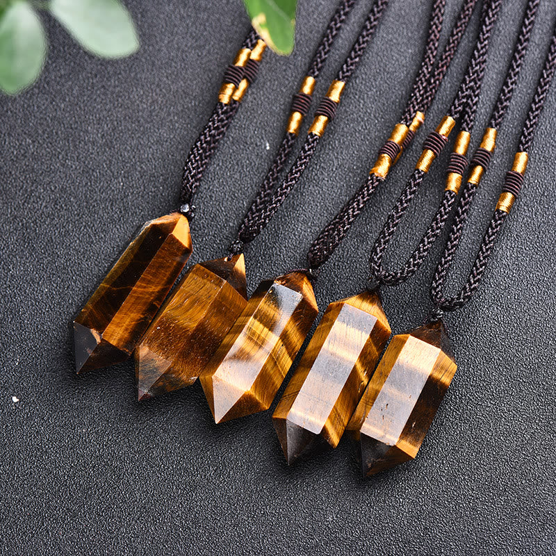 Olivenorma Natural Crystal Amethyst Healing Necklace - Tiger Eye - image 11