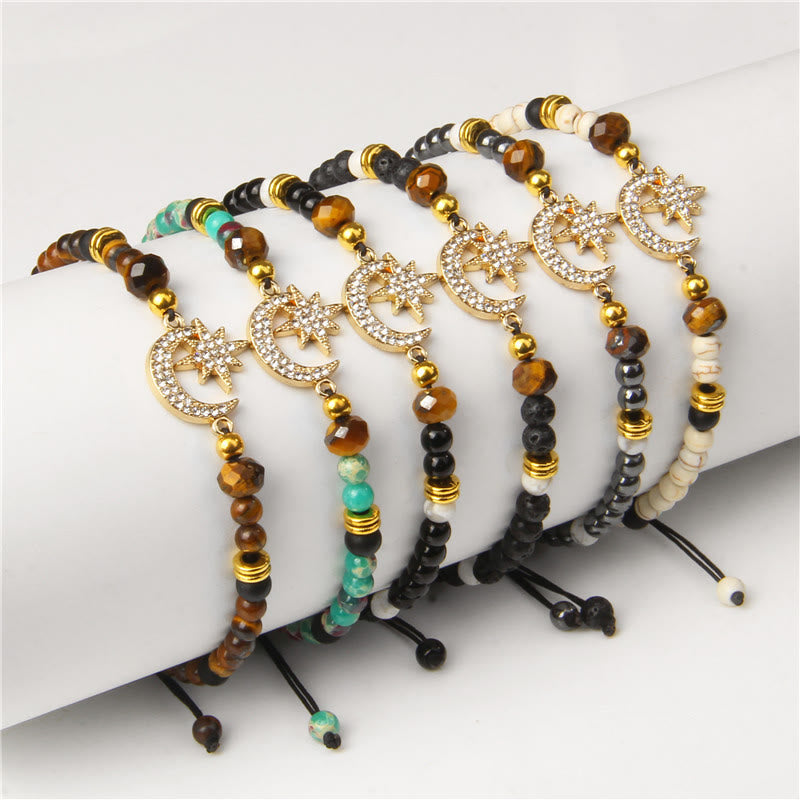 Olivenorma "Moon And Starlight" Gemstone Moon & Star Bracelet - image 1