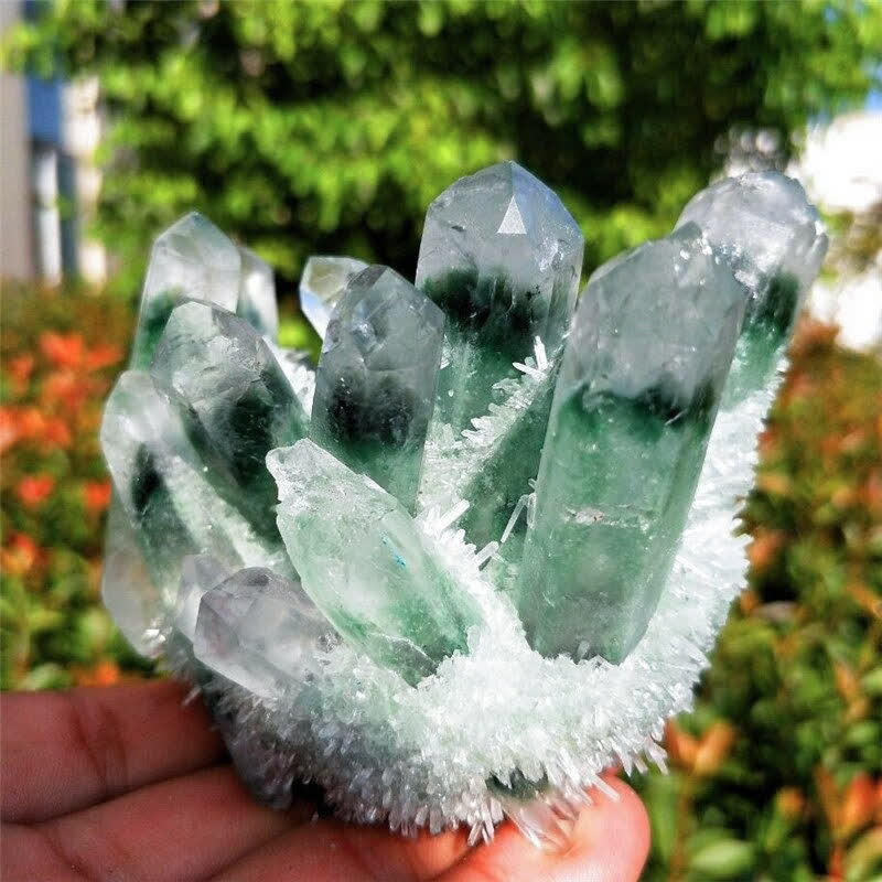 Olivenorma Beautiful Healing Green Phantom Quartz Gemstone Decoration - 200-300g - image 0