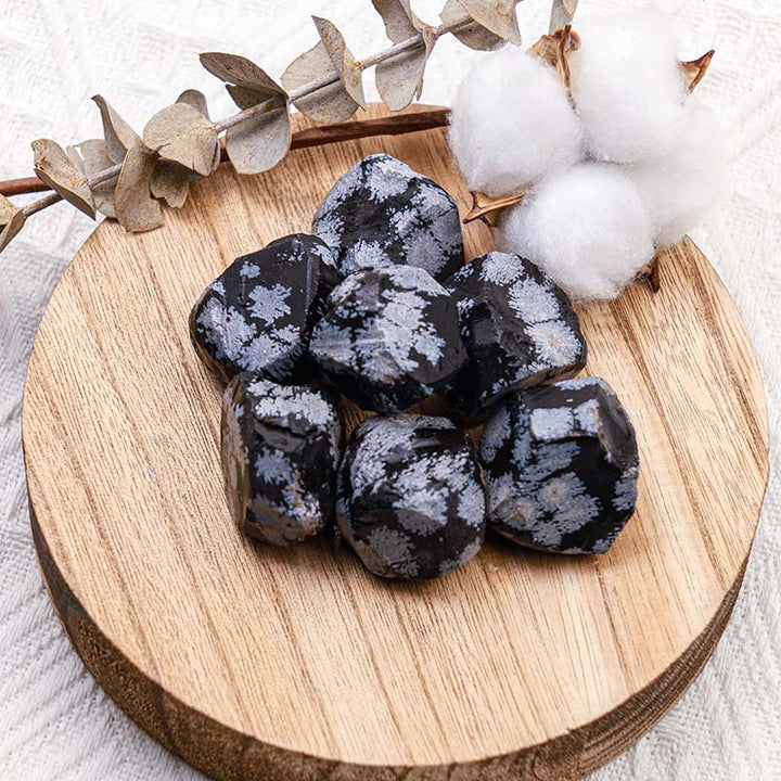 Snowflake Obsidian Natural Tumbled Stone Set - 0.78-1.18'' - image 0