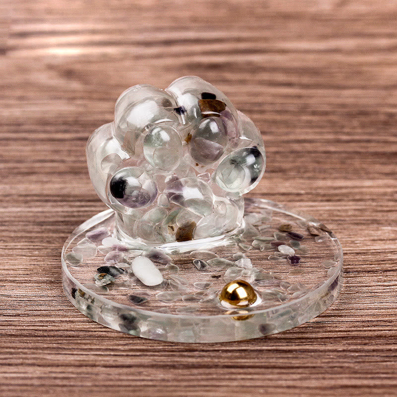 Olivenorma Natural Stone Epoxy Cat Claw Mobile Phone Holder - Fluorite - image 17