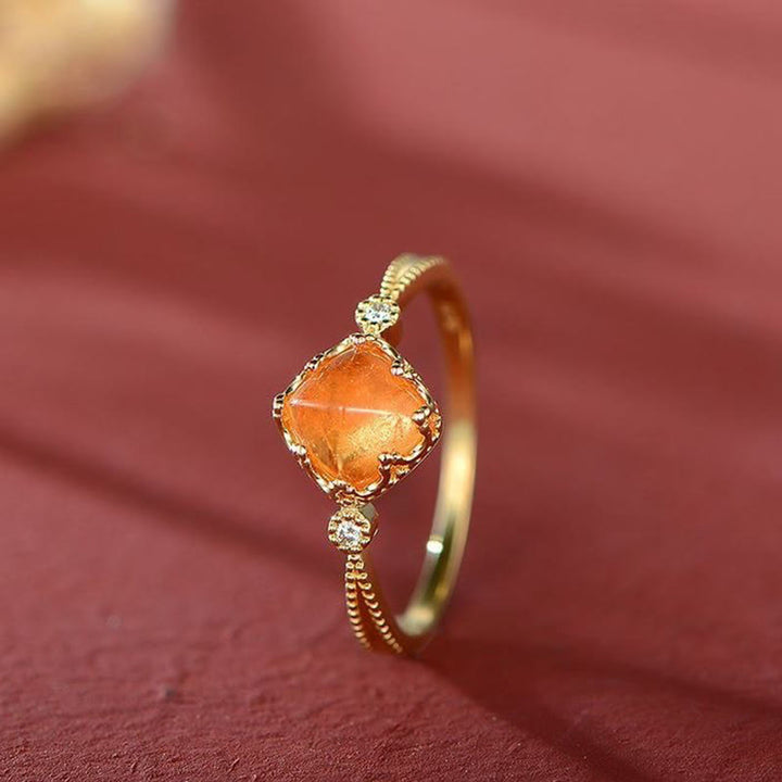 Olivenorma Sunstone Gold Plated Vintage Ring - image 3