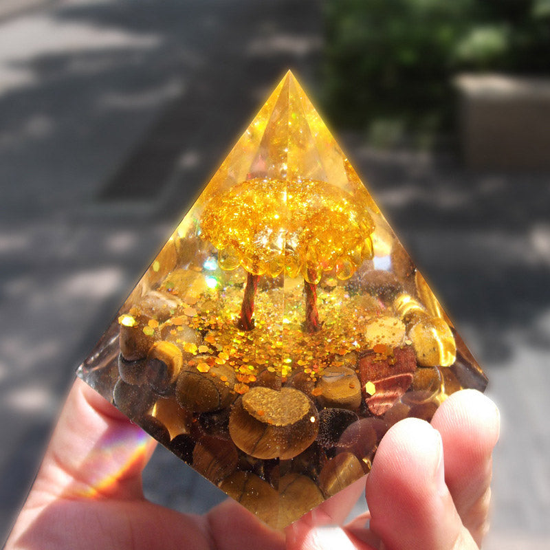 Olivenorma Tiger Eye Citrine Tree Of Life Orgone Pyramid - image 1