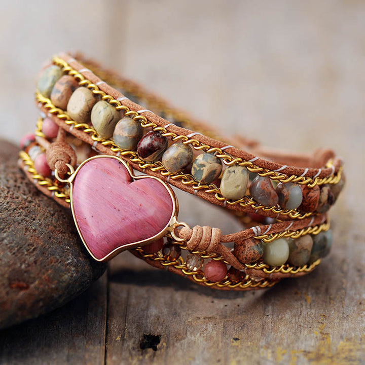 Pure Love Rhodonite Wrap Bracelet - image 2
