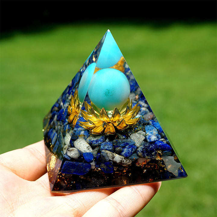 Olivenorma The Spiritual Expansion Turquoise & Lapis Lazuli Orgone Pyramid - image 3