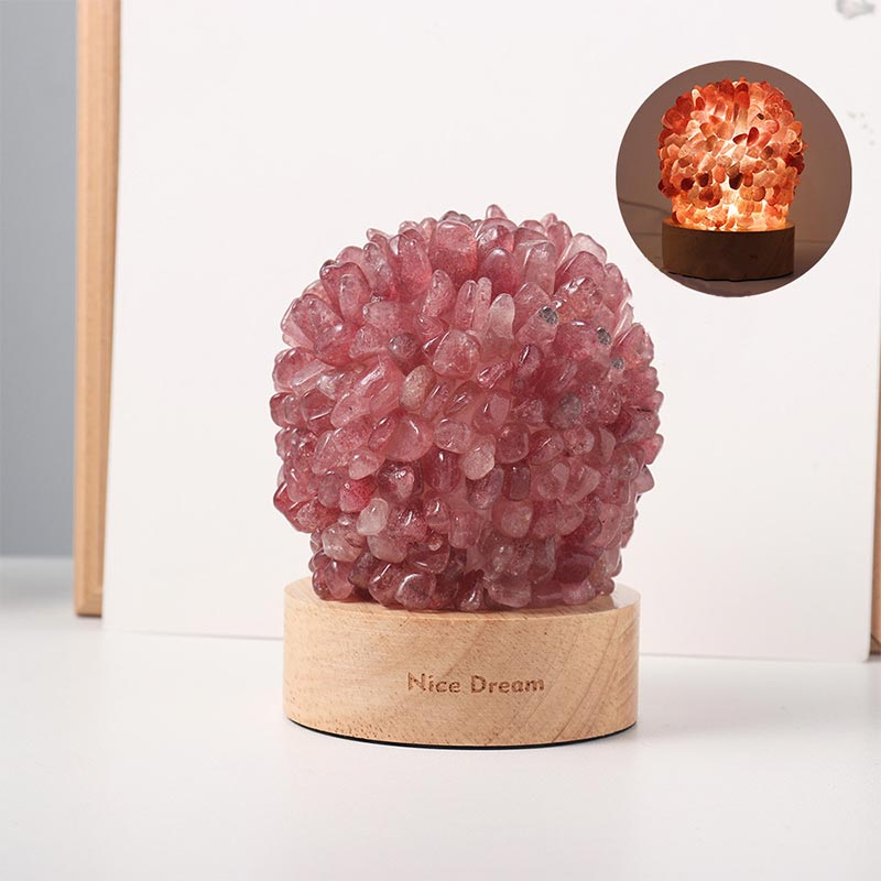 Olivenorma Christmas Crystal Stone Night Light Decoration - Strawberry Quartz - image 17