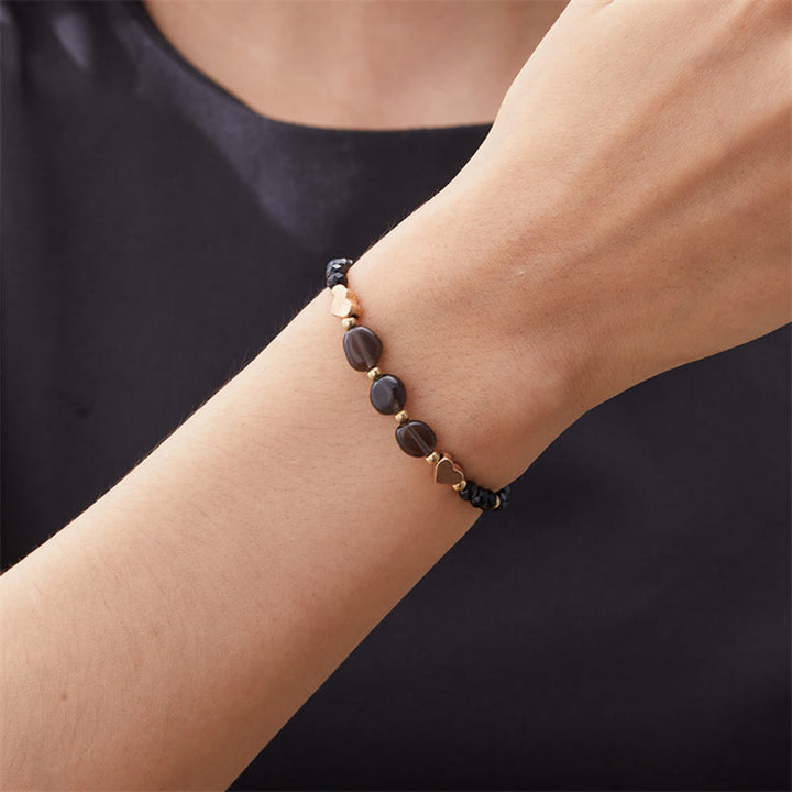Olivenorma Irregular Natural Gravel Love Beaded Braided Bracelet - image 7