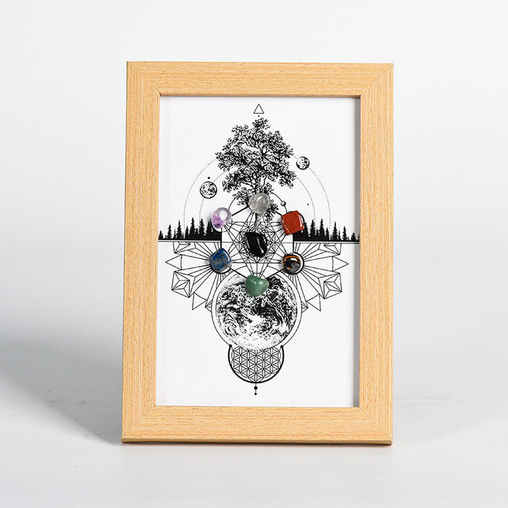 Olivenorma Tree Of Life Pattern Chakra Photo Frame Decoration - Tree Of Life&Chakra#2 - Wooden Photo Frame - image 6