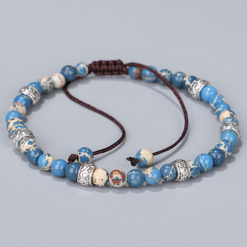 Olivenorma Natural Multicolor Imperial Stone Beaded Braided Bracelet - image 9