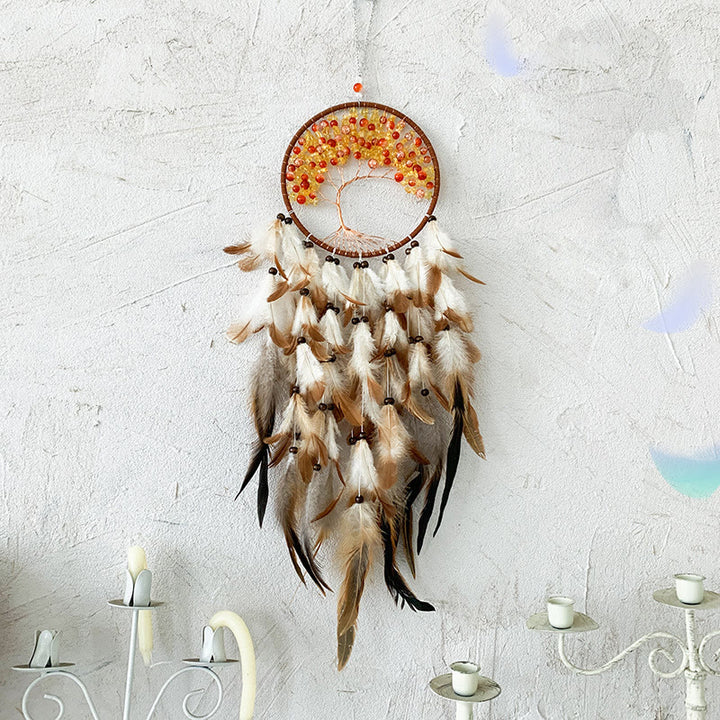 Olivenorma Acrylic Beads Tree of Life Feather Dream Catcher - Without Lights - image 0