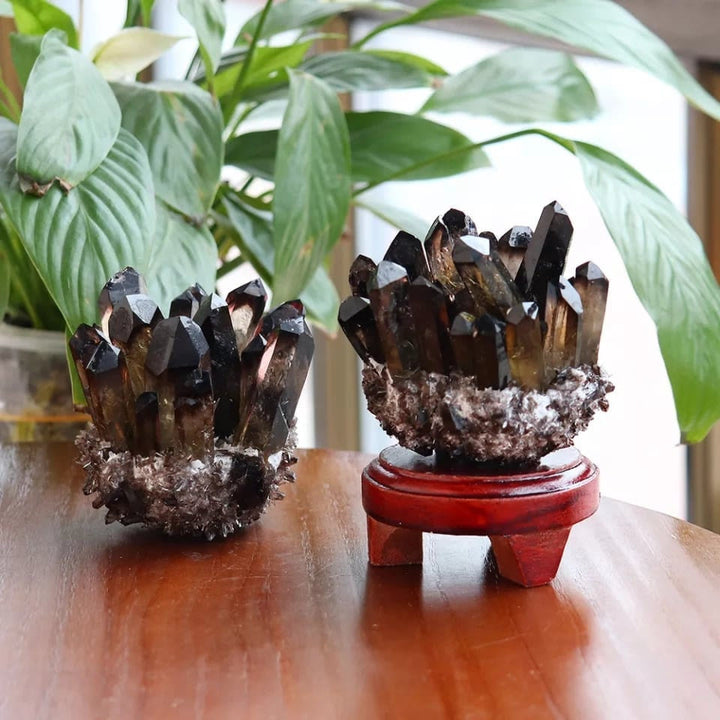 Olivenorma Natural Smoky Quartz Cluster Gemstone Decoration - image 8