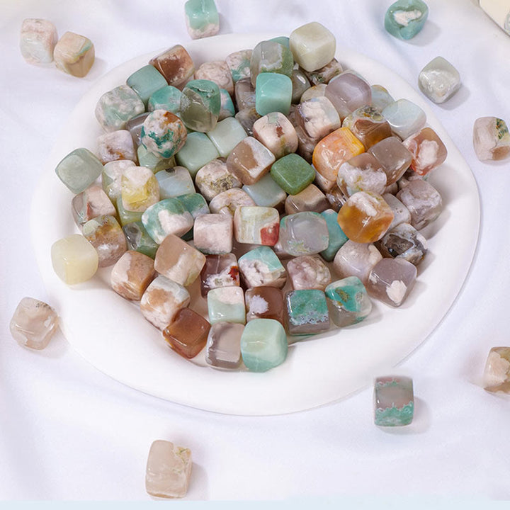 Olivenorma Cherry Blossom Agate Crystal Cube Natural Stone - image 5
