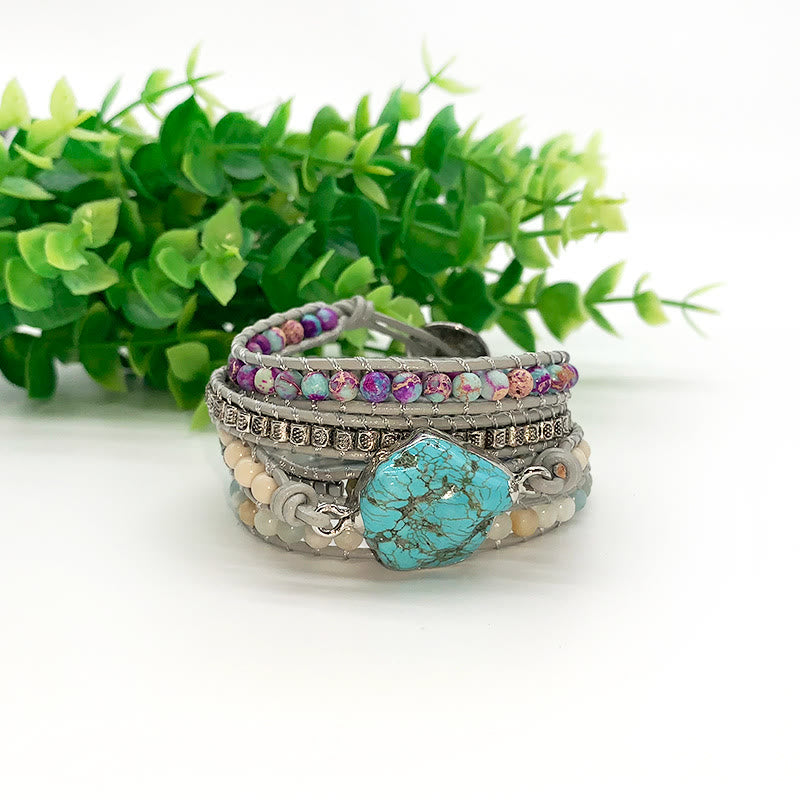 Romantic Turquoise Goddess Wrap Bracelet - image 1