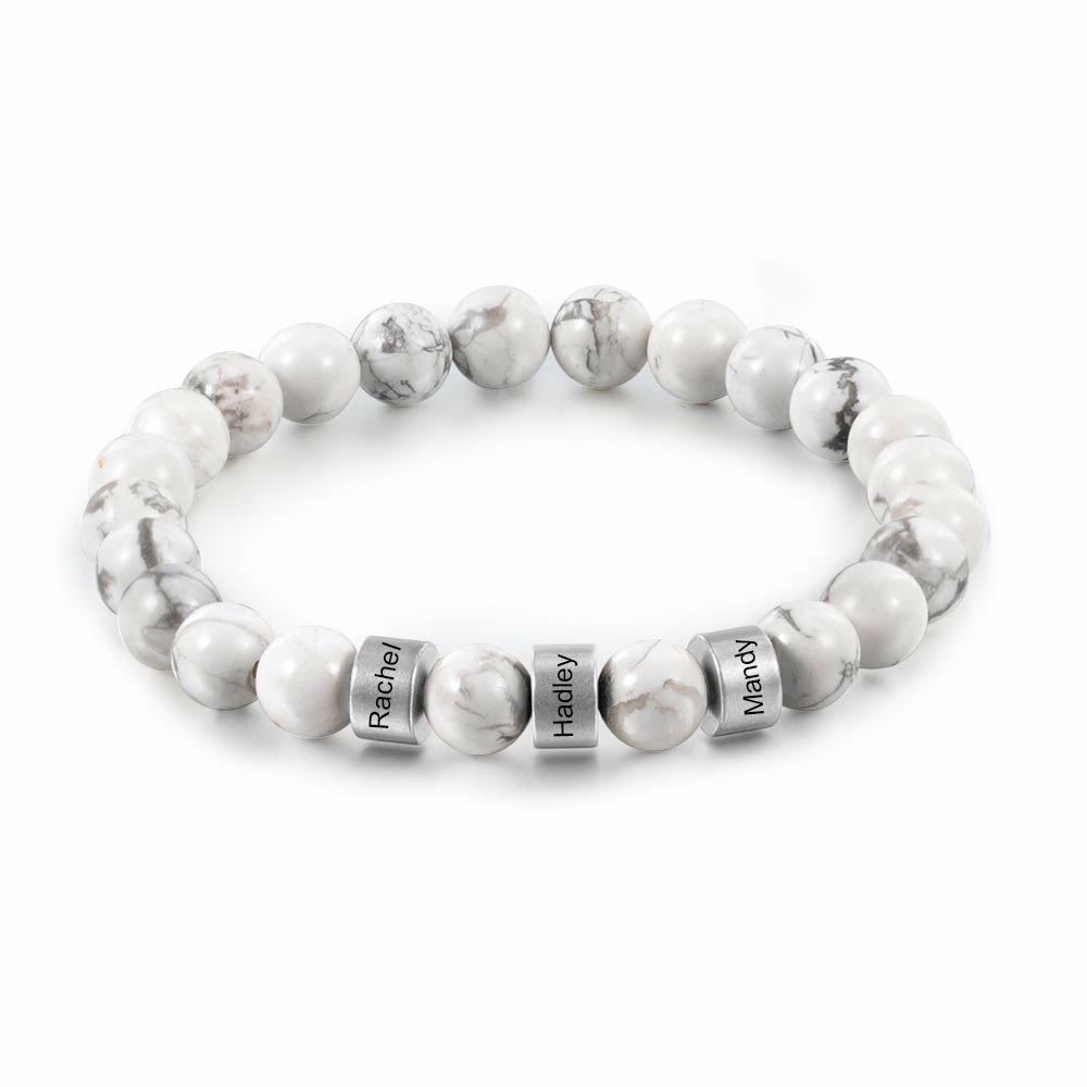 Olivenorma Natural Stone Engraving Personalized Beads Men Bracelet - image 27