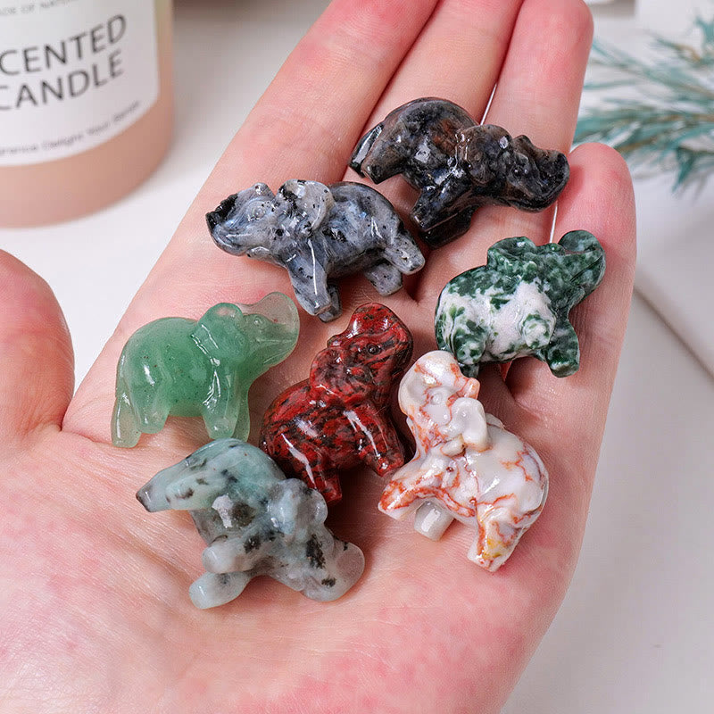Olivenorma Natural Crystal Elephant Carving Ornament Gemstone Decoration - image 42