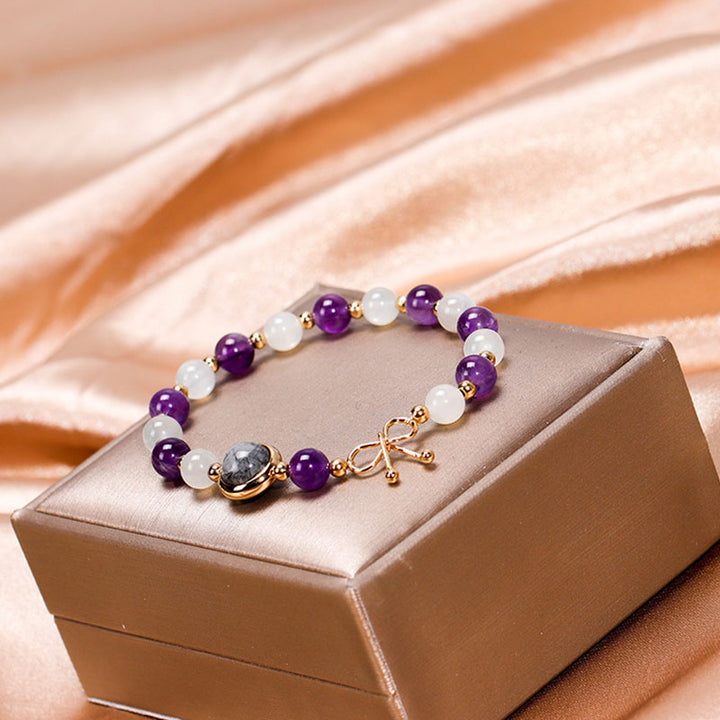 Amethyst With Moonstone Lucky Gemstone Bracelet - image 2
