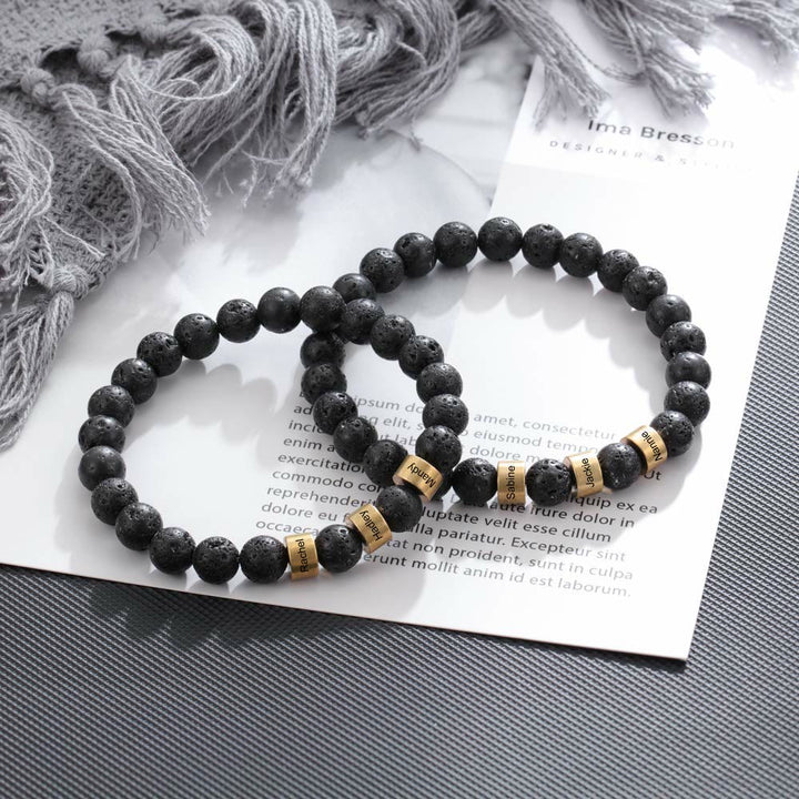 Olivenorma Natural Stone Engraving Personalized Beads Men Bracelet - image 46