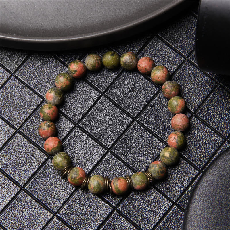 Olivenorma Polished Natural Stone 8mm Bead Stretch Yoga Bracelet - image 6