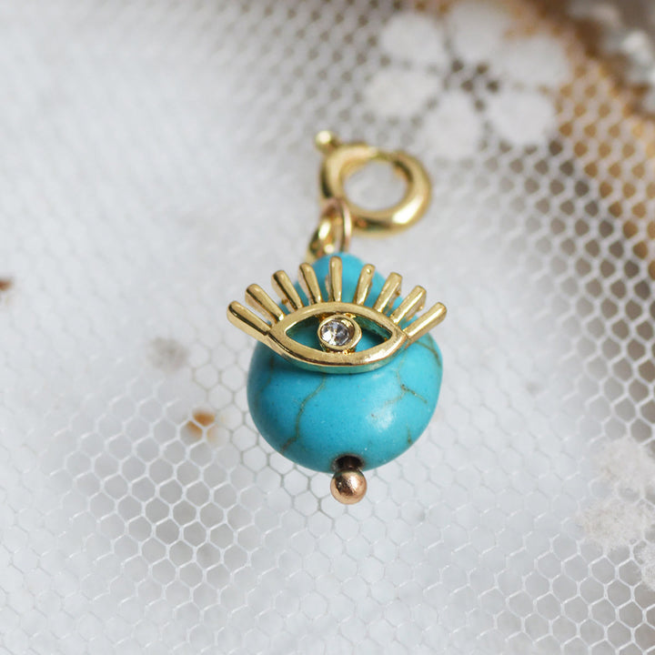 Olivenorma Geometric Round Or Water Drop Crystal Gold Pendant Necklace - Turquoise & Evil Eye - Necklace #5 - image 19