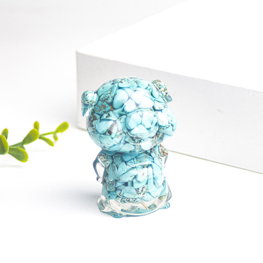 Olivenorma Piggy Lucky Gemstone Decoration - Turquoise - image 5