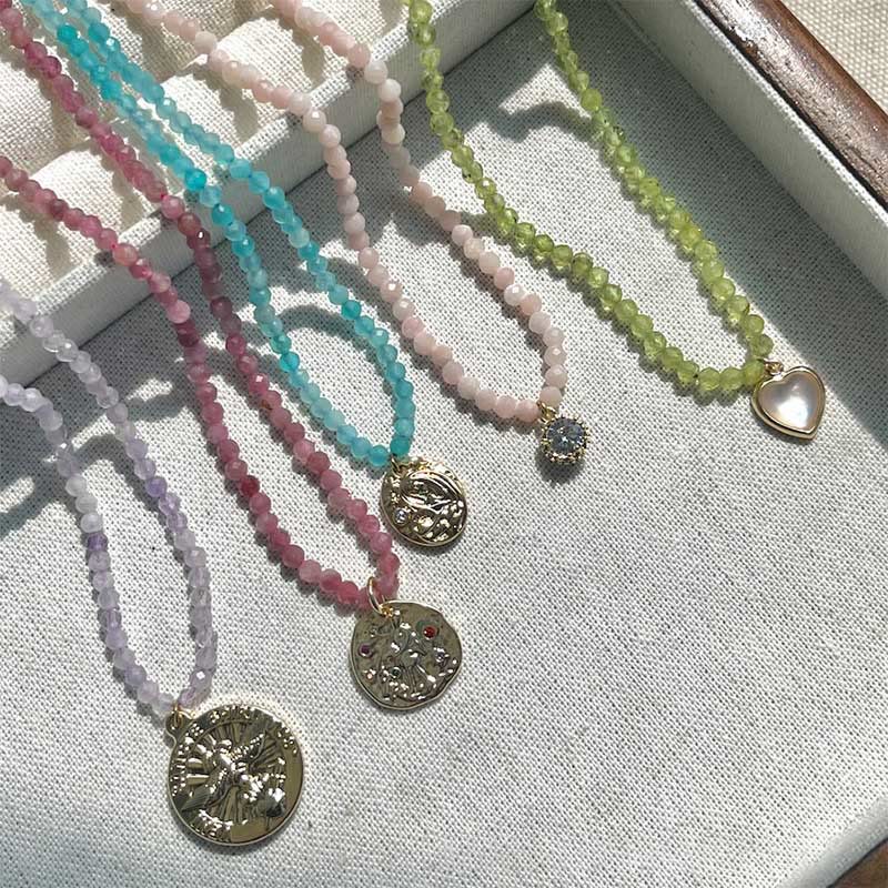Olivenorma Natural Crystal Metal Plate Pendant Necklace - image 39