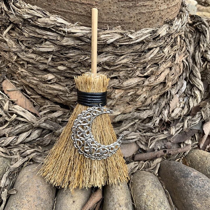 Olivenorma Handmade Mini Broom Crystal Ornamet - Silver Moon - image 25
