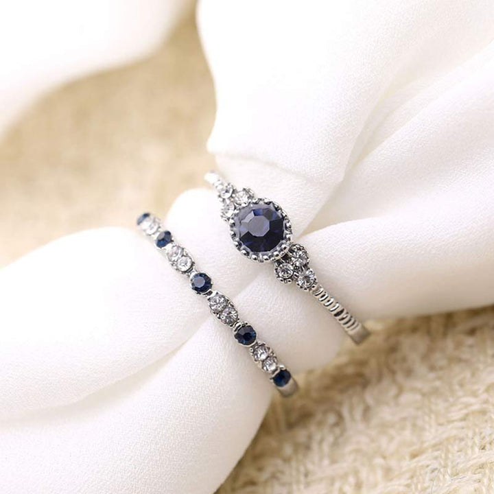 Wealth Goddess Emerald Zircon 2Pcs/Set Ring - image 10