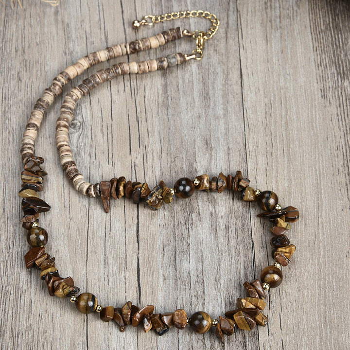 Olivenorma Natural Stone Beaded Ball Pendant Necklace - Tiger Eye - image 17