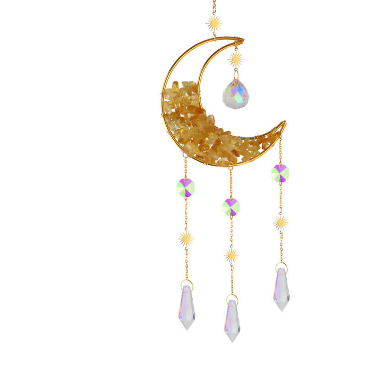 Olivenorma Moon Crystal Hourglass Wind Chime Suncatcher - Citrine - image 17